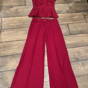 Bobbie Brooks VTG 60s MOD Fairy Wide Leg Flare Pantsuit Ruffle Festival Coquette